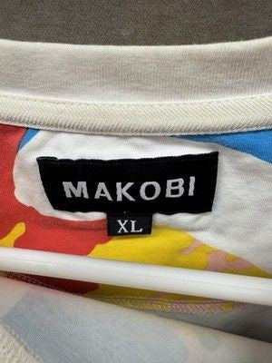 Makobi Shirt Mens XL Multicolor Smiley Face Graphic Embroidered Streetwear Tee 4