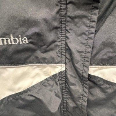 Columbia Jacket Womens Large Black White Hooded Full Zip Outdoors Winter Coat