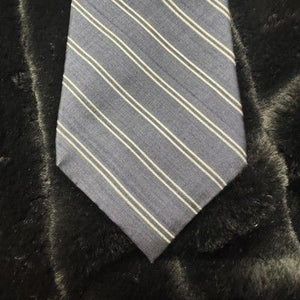 Thai Silk Tie Mens Blue Striped Woven Necktie 54in Pre-Owned Good Condition 2