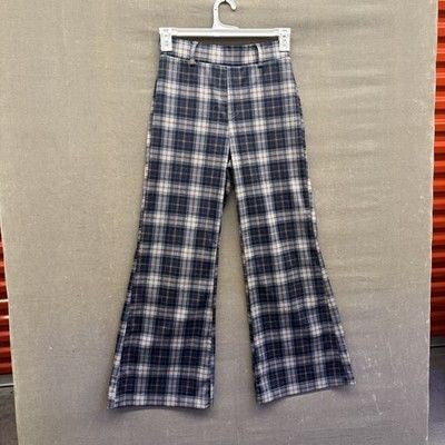 Vintage Plaid Flare Pants Womens Medium Stretch 90s Y2K Retro Look Vintage Inspi