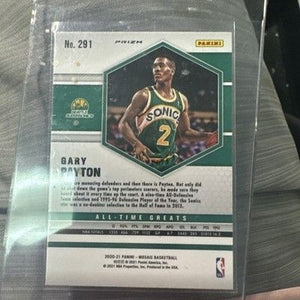 Gary Payton 2020-21 Mosaic #291 Gold Wave Prizm All-Time Greats 4