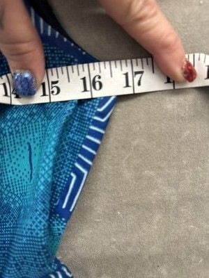 Zacharys Smile White Label Dress Womens 6 Blue Teal Geometric Pockets Fit Flare 3