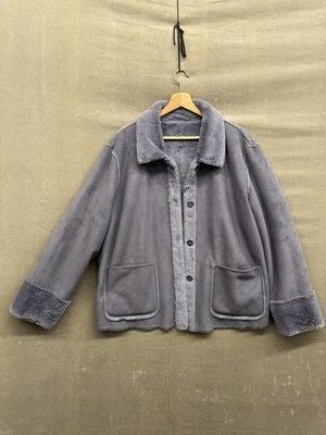 Brandon Thomas Jacket Mens XL Gray Sherpa Fleece Faux Fur Button Up Pre-Owned 5