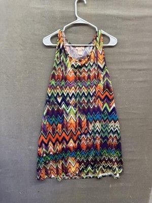 Klozlyne Tank Top Womens XL Multicolor Chevron Zig Zag Sleeveless Boho Festival 1