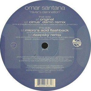 Omar Santana Raver's Damnation 12 Inch Vinyl Record Used 1