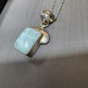 5.2g Fine 925 Solid Silver Natural Larimar Pendants Gemstone  With 20” Chain 3