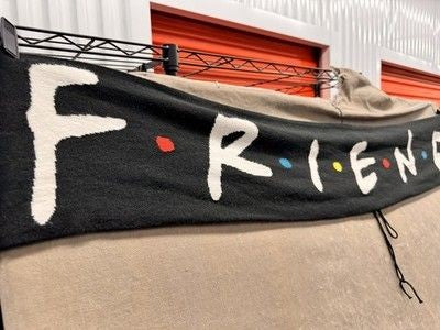 Friends TV Show Scarf Unisex One Size Black Tassel Knit Acrylic Logo Winter