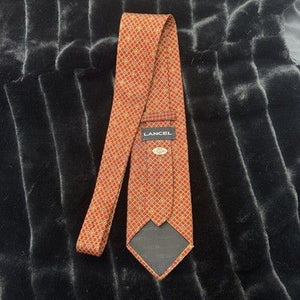 Lancel Silk Tie Mens Classic Formal Geometric Pattern Pre-Owned Made in France 2