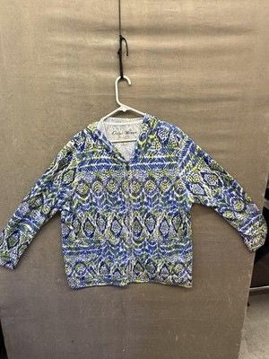 Onque Woman Jacket Womens 2XL Zip Hoodie Lightweight Pattern Pockets Casual 1