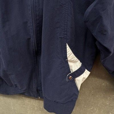 Windbreaker Jacket Mens Extra Large Navy Yellow Full Zip Raglan Pockets Mesh