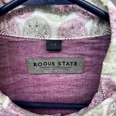 Rogue State Shirt Mens Large Paisley Short Sleeve Casual Western Button Up