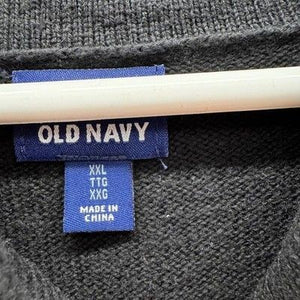 Old Navy Sweater Mens 2XL Black Shawl Collar Popover Pullover Knit Casual Button 2