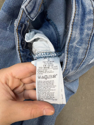Gap Jeans Women 14 Sky High Skinny Medium Wash Distressed Pre-Owned 3