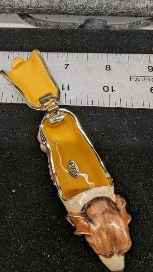 Basset Hound Hand Painted Enamel Bejeweled Trinket Boxes 2