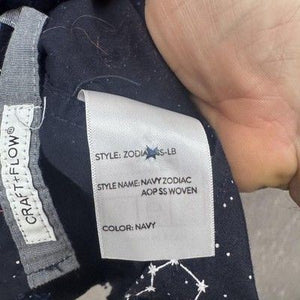 Craft Flow Shirt Boys Large Navy Zodiac Constellation Print Short Sleeve Pre-Own 2