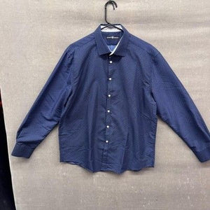Society of Threads Shirt Mens Large Blue Geometric Print Button Up Long Sleeve 2