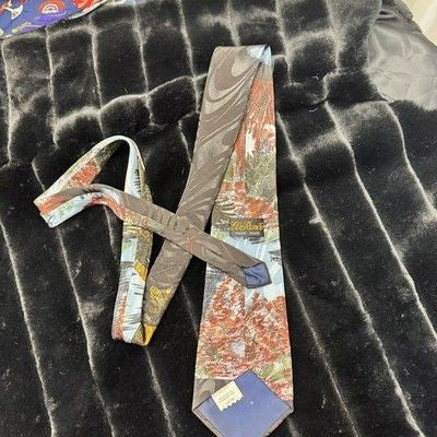 Vintage Belford Neckwear Tie Mens Silk Bald Eagle Outdoors 50s 60s