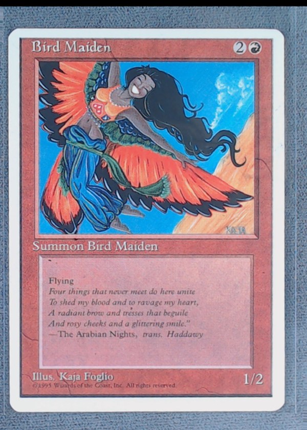 1995 Magic The Gathering Fourth Edition Bird Maiden #177