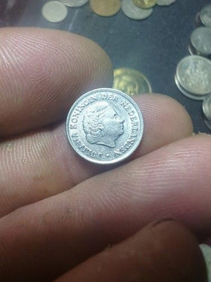 Netherlands 10 Cent 1950 Nickel Coin Juliana Circulated 1