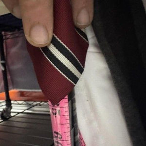 Tom James Silk Tie Burgundy Red Striped Pre-Owned Good Condition 2