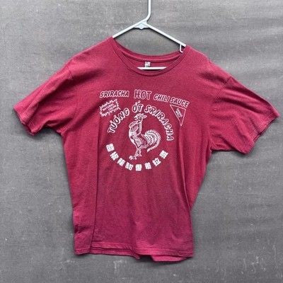 Sriracha Hot Chili Sauce Shirt Mens Large Graphic Tee Pre-Owned Rooster Spice