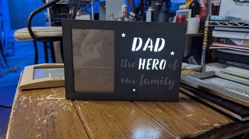 Dad The Hero Of Our Family Picture Frame Open Box