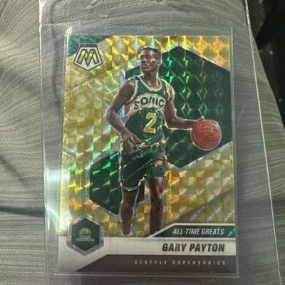 Gary Payton 2020-21 Mosaic #291 Gold Wave Prizm All-Time Greats