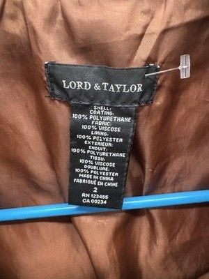 Lord & Taylor Jacket Womens 2 Faux Leather Moto Biker Zip Pockets Adjustable 3