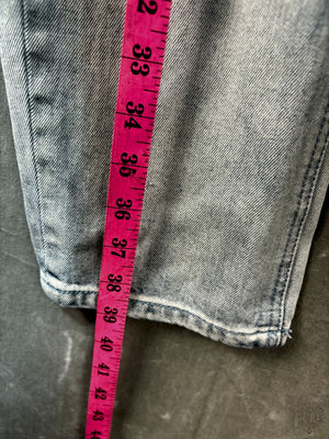 Easel Light Wash Ripped Denim Jeans, Elastic & Drawstring Waist - Size M 5
