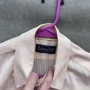 Botany 500 Vintage Mens Medium Pink Stripe Short Sleeve Dress Shirt Pre-Owned 2