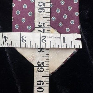 Givenchy Monsieur Tie Burgundy Silk Blue Geometric Pre-Owned Made Italy 2