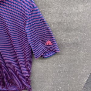 Adidas Shirt Mens Large Polo Golf Athletic Performance Climalite Striped 2
