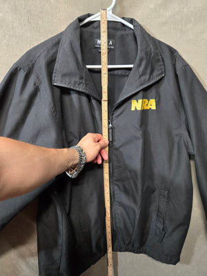 NRA Black Zipper Long Sleeve Collared Fall Winter Windbreaker Eagle 3