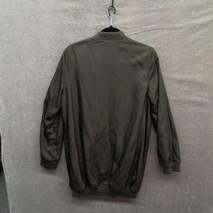 Sans Souci Jacket Womens Medium Olive Bomber MA-1 Nylon Orange Lining Pockets 3