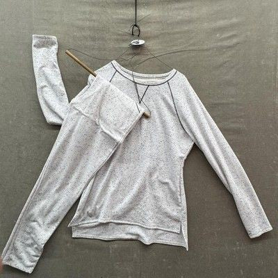 ClimateRight Cuddl Duds Womens Large Ivory Neps Thermal Raglan Shirt Pre-Owned E