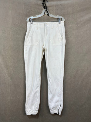 PAIGE Jeans Cream Relaxed Fit Elastic Cuffs Size 24 Used 1