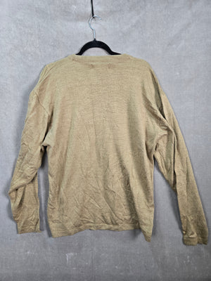 R&R Casuals Men's Tan Textured Knit Pullover Sweater Size L Acrylic 3