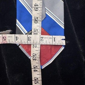Kings Road Mens Blue Gray Striped Polyester Necktie Pre-Owned Good Condition 4