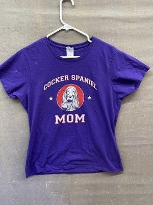 Port Company Womens XL Purple Cocker Spaniel Mom Graphic Tee Pre-Owned Good 1