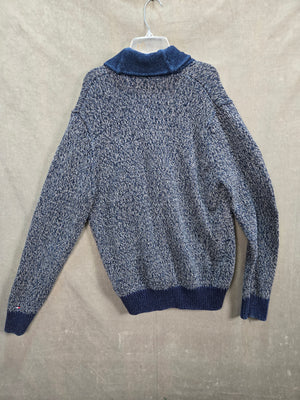 Tommy Hilfiger Men's Navy Indigo Marled Shawl Collar Cardigan Sweater M 3