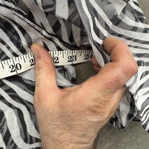 Valerie Stevens Blouse Womens 2XL Black White Zebra Print Sheer Button Up Top 3