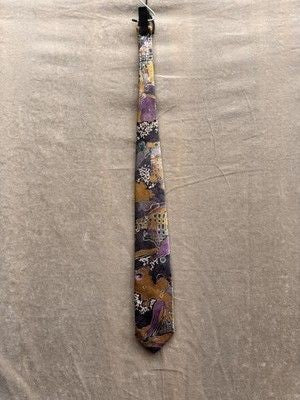 Vintage Christian Dior Monsieur Tie Mens Abstract Print Polyester Made USA 90s