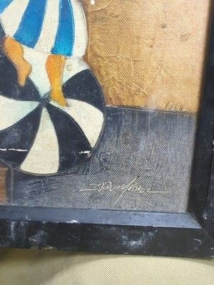 Joyce Roybal Original Signed Vintage Framed Painting Used Artwork 3