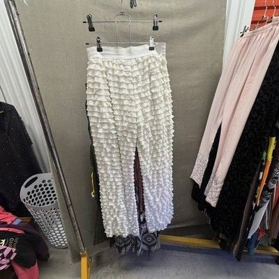 Wrangler Rock 47 Womens Medium Ruffle Textured Wide Leg Pants Pre-Owned Excellen