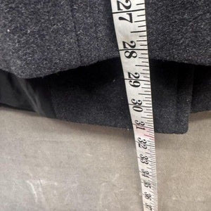 London Fog Jacket Womens Large Gray Wool Blend Hooded Double Breasted Coat Lined 3