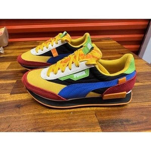 KID'S PUMA PRE SCHOOL FUTURE RIDER CANDY BAR PS ORG RED BLU SZ 6C 2