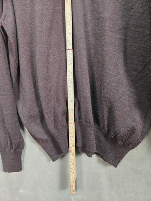Piattelli Barneys New York Mens Brown 100% Wool V Neck Sweater Size XL 5