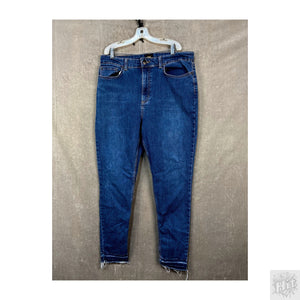 Lee Heritage Straight Women's Jeans Size 11 Medium Wash Frayed Hem 1