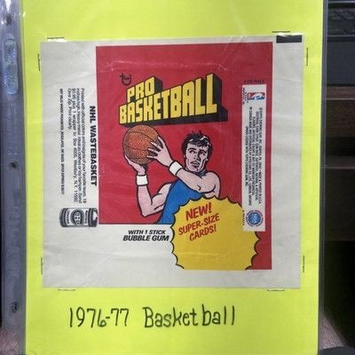 1976 77 Topps NBA Basketball Card Wax Pack Empty Wrapper Used