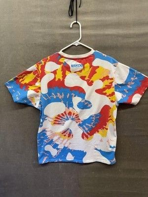 Makobi Shirt Mens XL Multicolor Smiley Face Graphic Embroidered Streetwear Tee 5